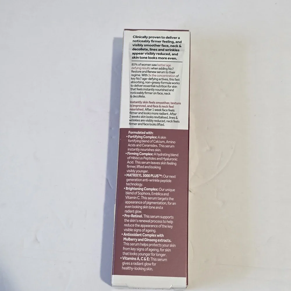 No7 RESTORE & RENEW SERUM 75ml./2.5 FL. OZ FACE*NECK CAN BE 4 SENSITIVE SKIN LG.